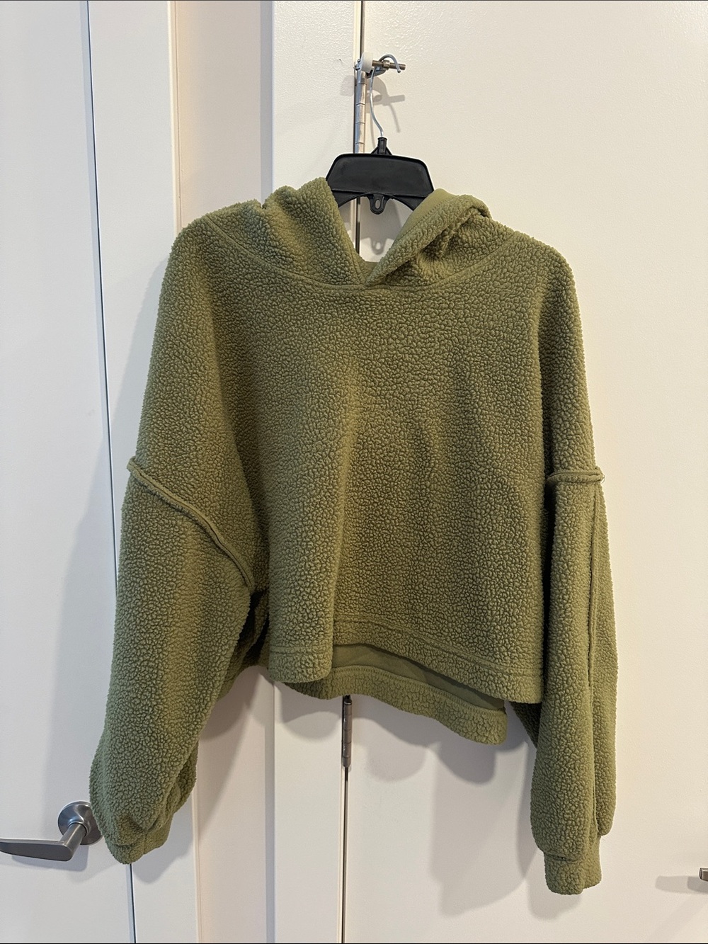 Fuzzy army green sweatshirt